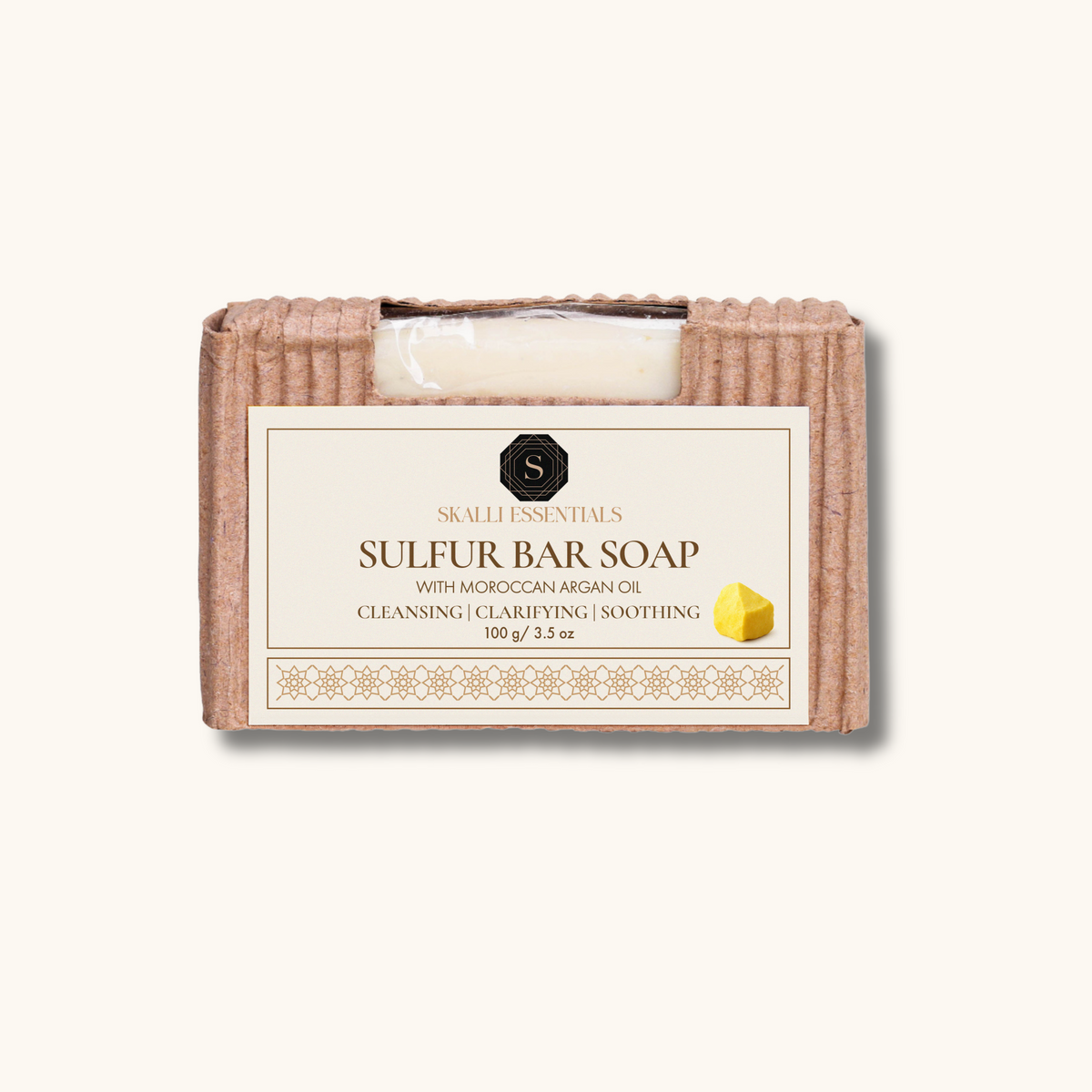 Skalli Essentials
Sulfur Natural Handmade Body Bar with Organic Moroccan Argan Oil 3.5oz