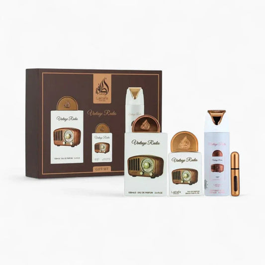 VINTAGE RADIO 3 PIECE GIFT SET 100 ML BY LATAFFA PRIDE