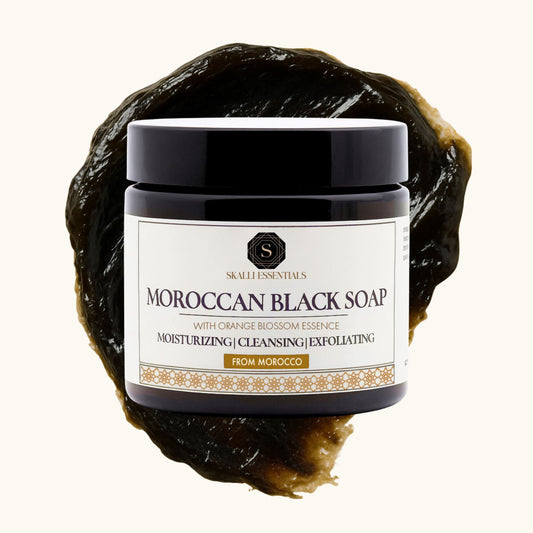 Authentic Moroccan Black Soap | Orange Blossom Scent 200g